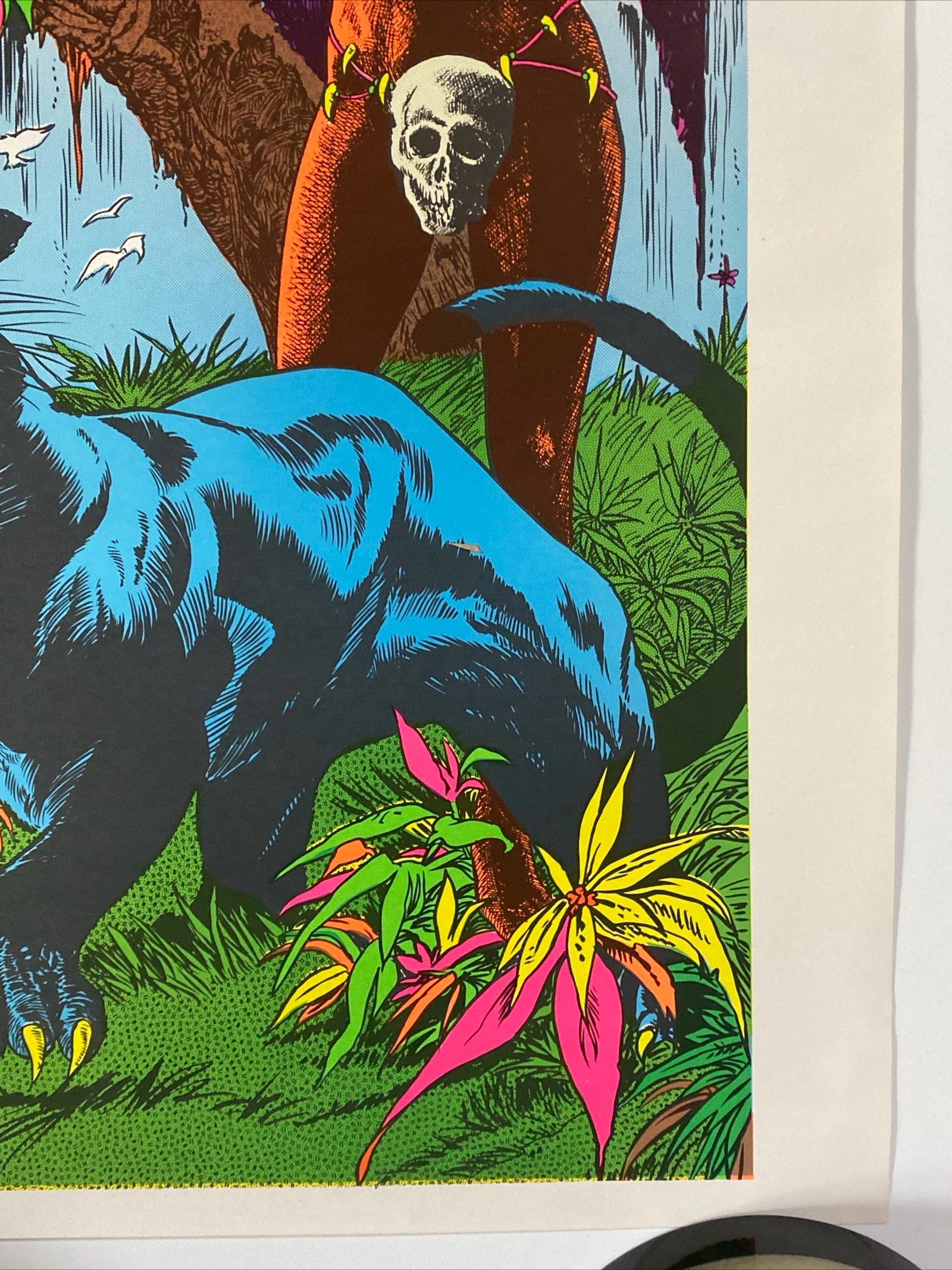 70'sヴィンテージ ブラックライトポスター JUNGLE CAT #136 VINTAGE JUNGLE CAT #136 BLACK PANTHER Blacklight Poster