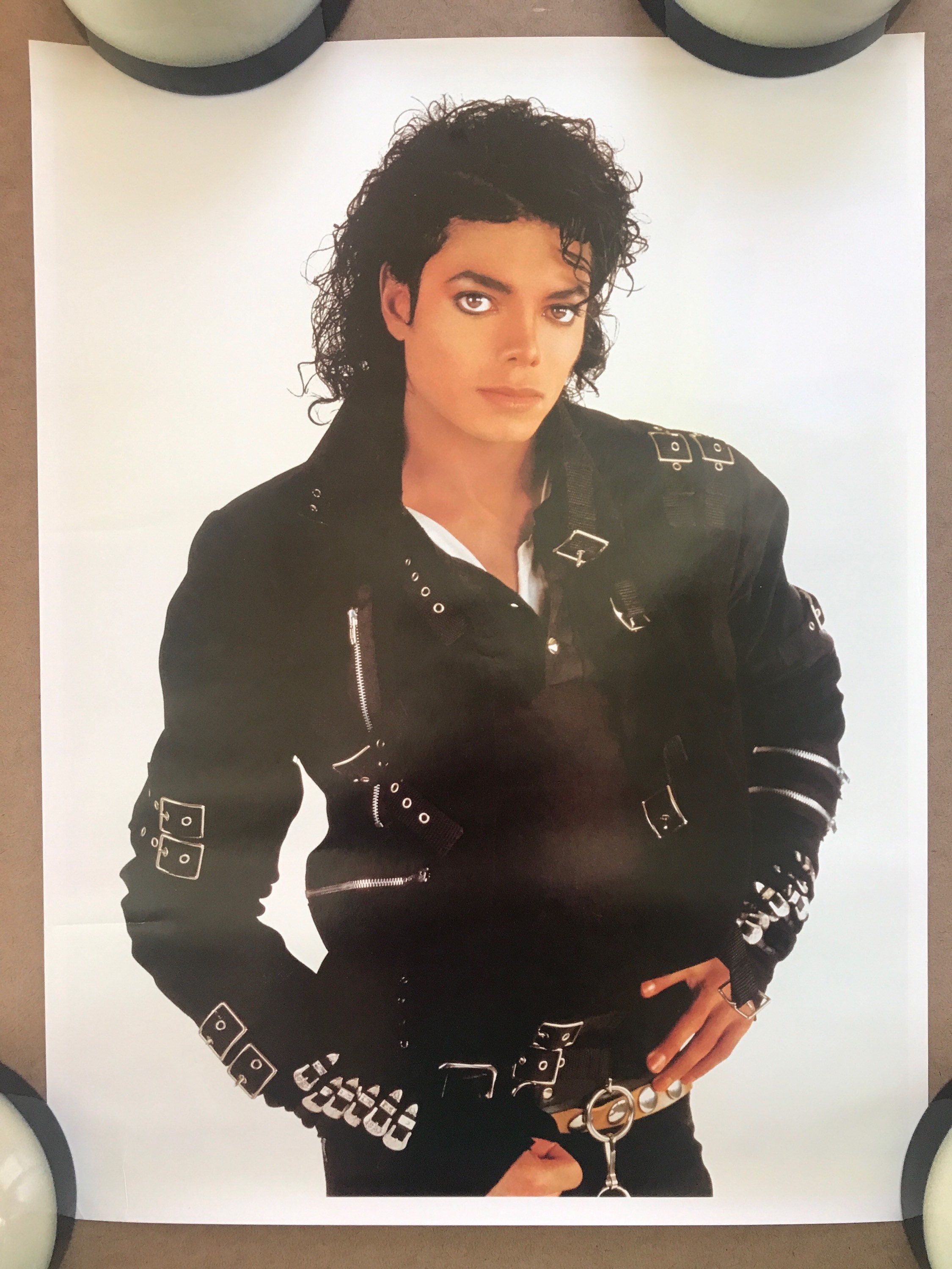 Vintage Original 1980s Michael Jackson Bad Pinup Poster Music