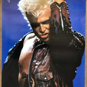 Cartel vintage original Billy Idol 1990 Rock and Roll Music Memorabilia