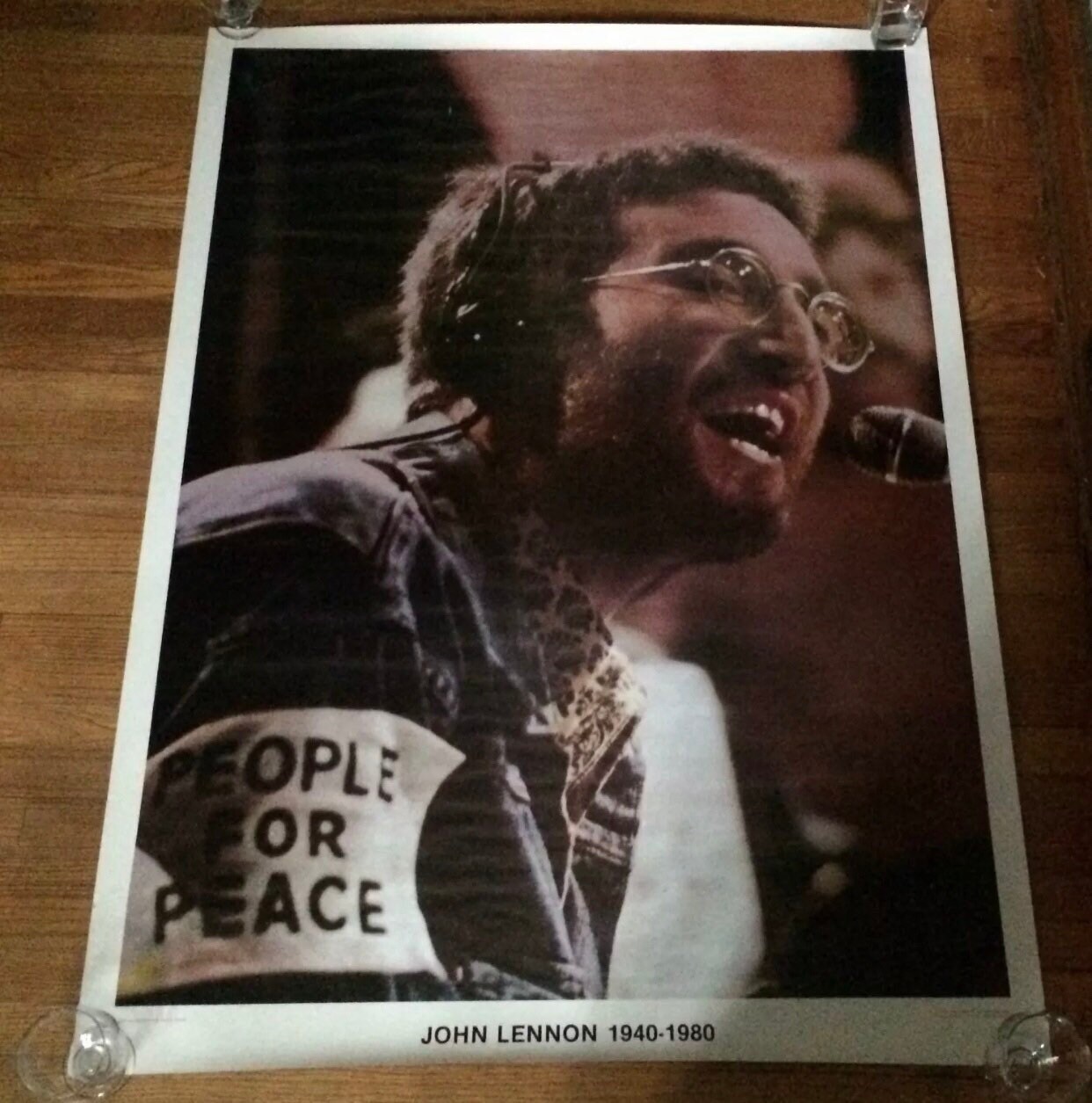 大感謝祭 John Lennon サイン入りポスターカード G1I22425si Original Vintage John Lennon Memorial Poster Pin-up X-large 1980