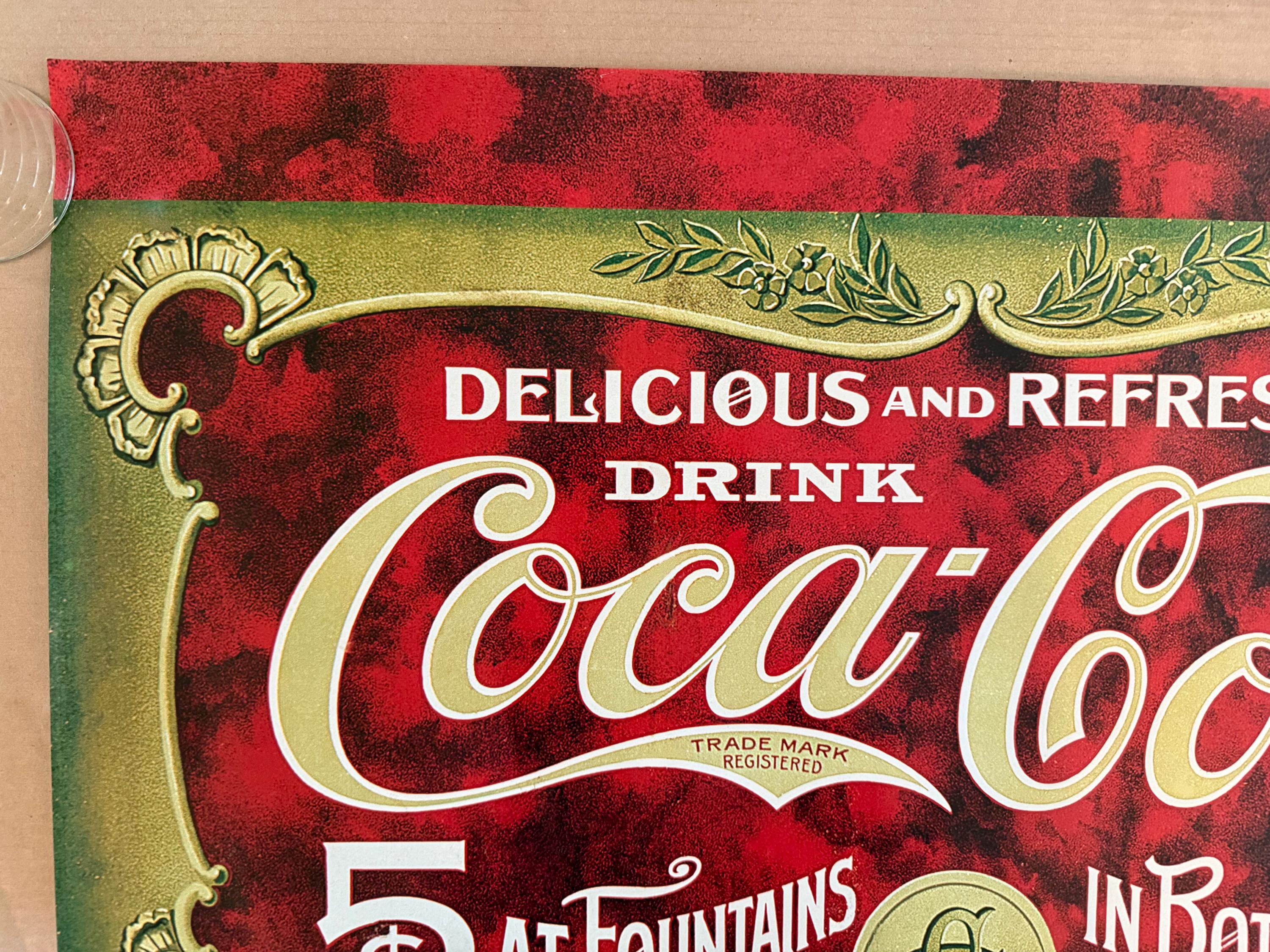 Vintage Style Coca Cola Advertisement Poster Ad 5 Cents Coke
