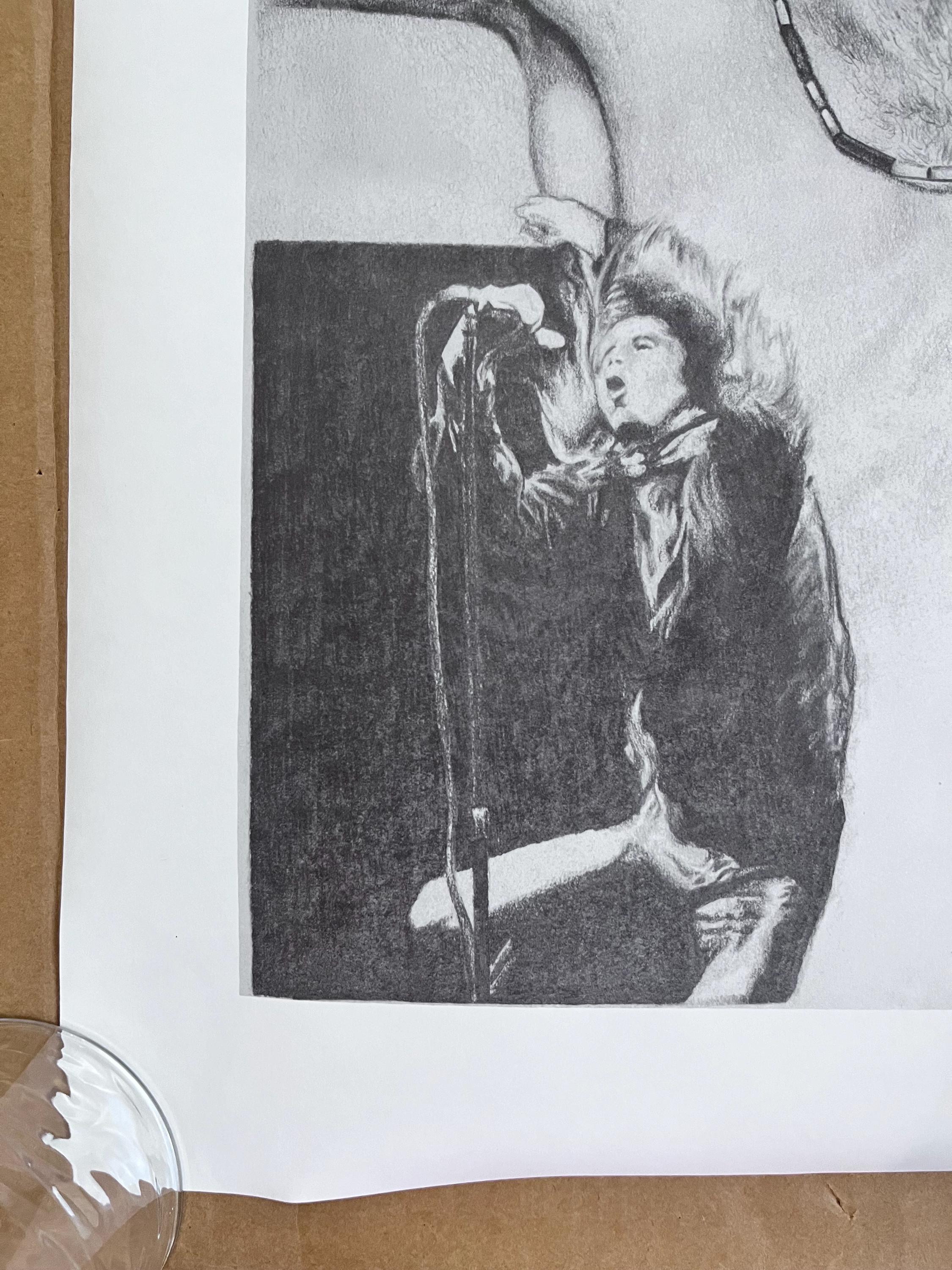 Jim Morrison Vintage Poster Illustration Drawing Style 1992 M