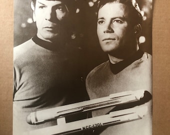 Capitán Kirk Spok Star Trek TV televisión Póster impreso en sepia 1970