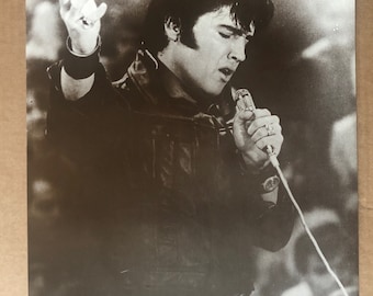 Cimeli musicali di Elvis Presley Manifesto stampato seppia anni '70
