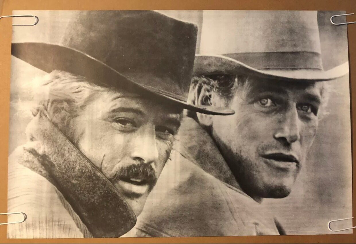 Butch Cassidy Sundance Kid Original Vintage Poster Pin-Up Redford Newman 1970's Headshop
