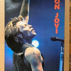 Cartel vintage de Bon Jovi recuerdos de la música rock de los años 90