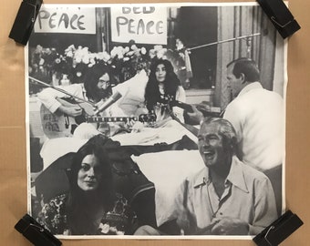 Vintage 1969 Week In Bed Poster: John Lennon, Yoko Ono, Tim Leary