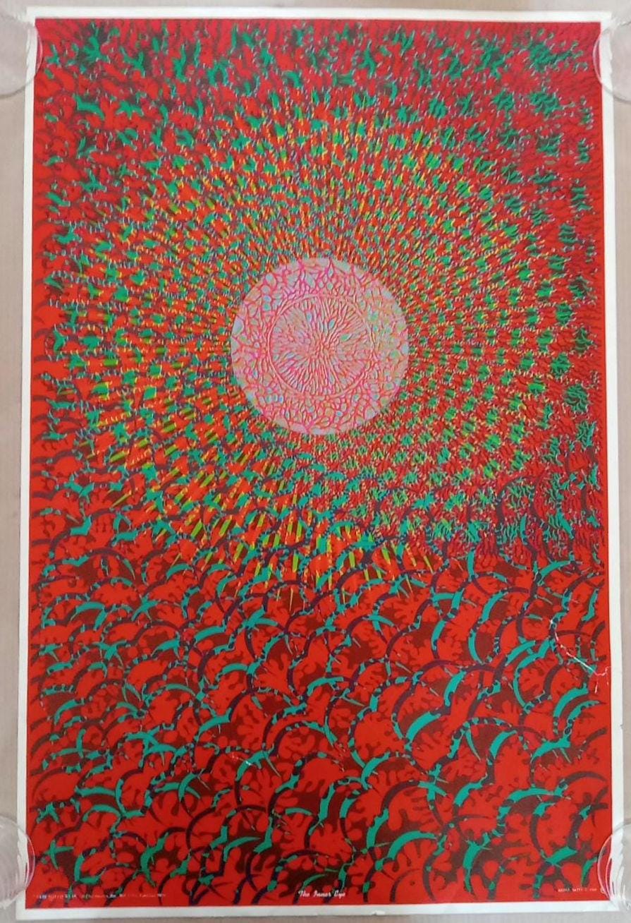 Vintage Original 1960s the Inner Eye Psychedelic Abstract Poster