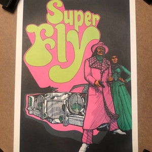 super fly blacklight poster 1970s película drogas
