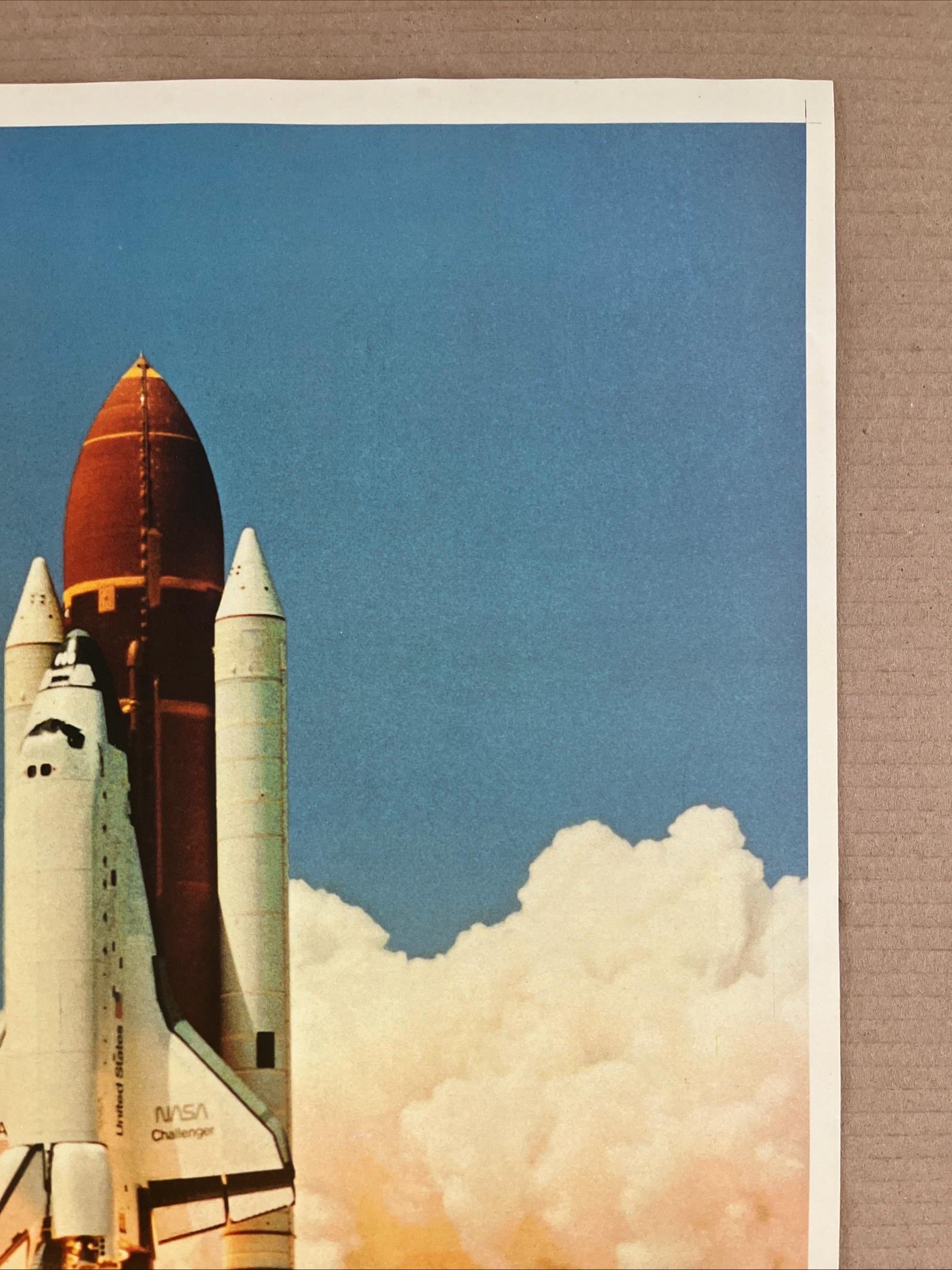 Vintage Original NASA Challenger Space Shuttle Lift off Poster