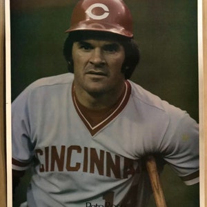Original Vintage Cartel Rose MLB Cincinnati Reds Head Shop On Field 1978