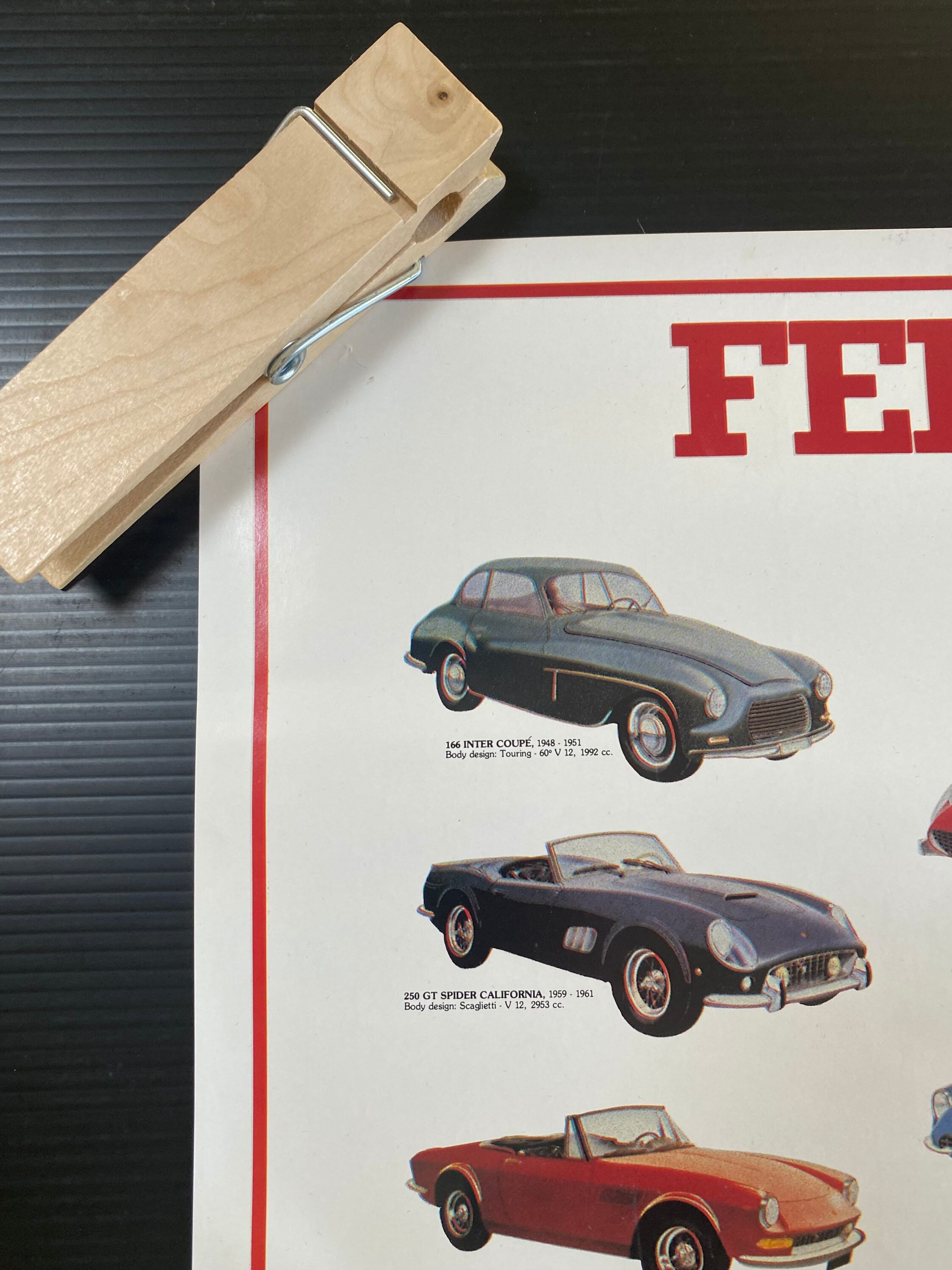 フェラーリのスポーツカーのコラージュ、1980年代のオリジナル