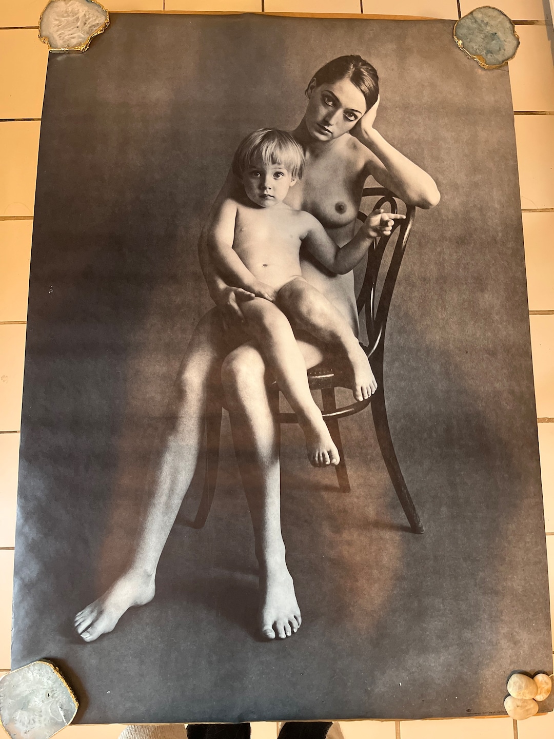 Femme nue sur la plage 1 Poster Non-Entoilée / Vintage P…