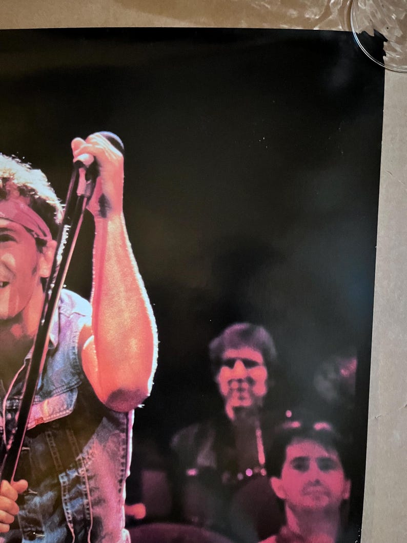 Bruce Springsteen Live Vintage Poster Microphone on Stage 1980s - Etsy