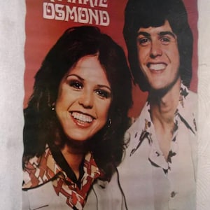 Donnie y Marie original vintage cartel club de fans de televisión 1970s