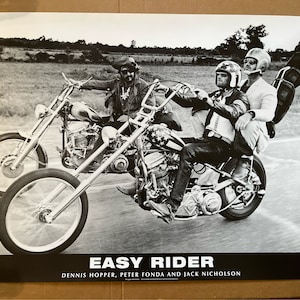 cartel de película vintage Easy Rider Trio Fonda Hopper Nicholson impresión de la década de 1980