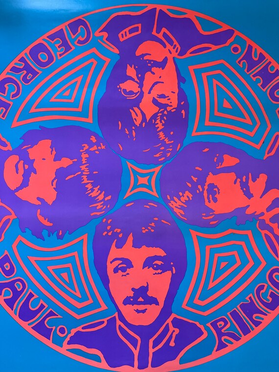 ＹＭー６ ザ ビートルズ ポップアート・サイケデリックアート Psychedelic Vintage Poster the Beatles Mandala Peter Marsh