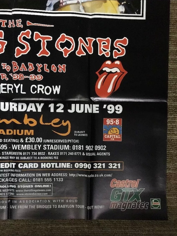 Vintage Original the Rolling Stones 1990s '98 '99 Babylon Tour