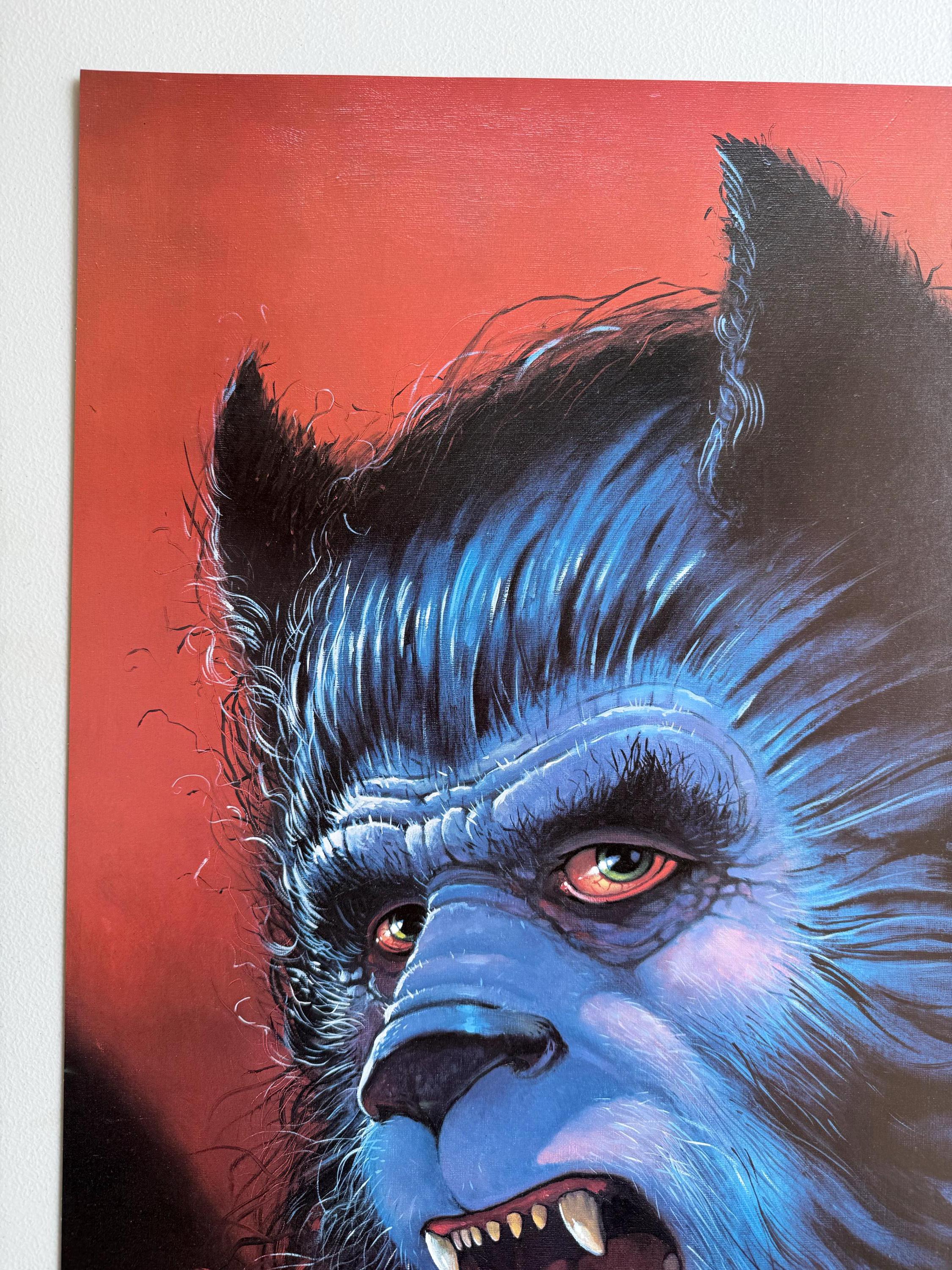 希少　限定　Sneakerwolf Giclee Poster 直筆アートワーク Wolf Vintage Original Poster Pro Arts 1980 Werewolf Horror Scary