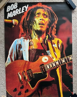 Bob Marley Reggae Music Rasta Guitar 1980's Original Vintage