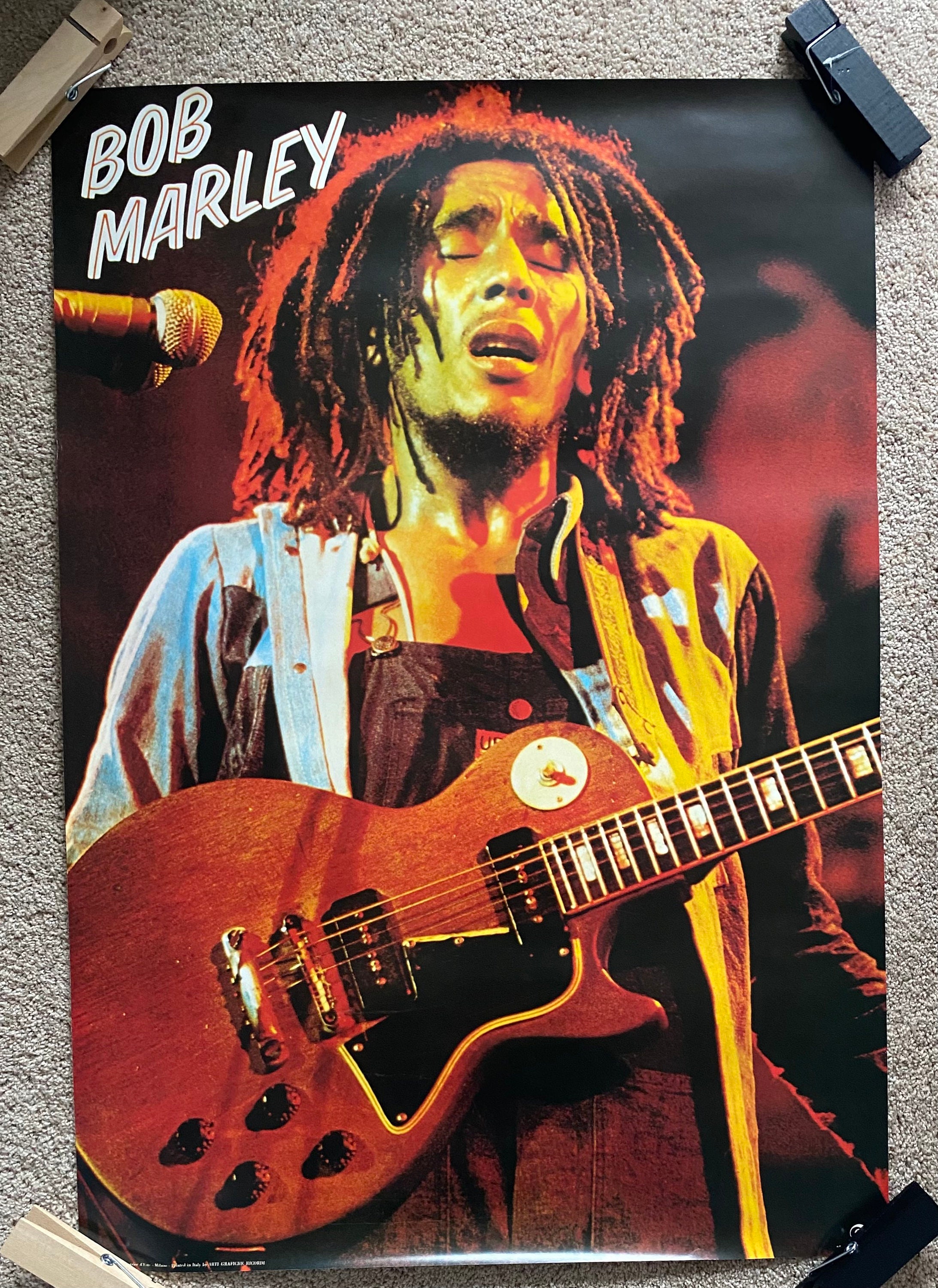 ret Og så videre bevæge sig Bob Marley Reggae Music Rasta Guitar 1980s Original Vintage - Etsy