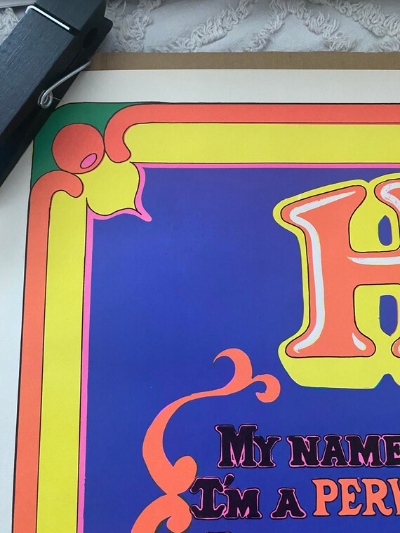 Original Vintage Black Light Poster Fred the Pervert 1970's - Etsy