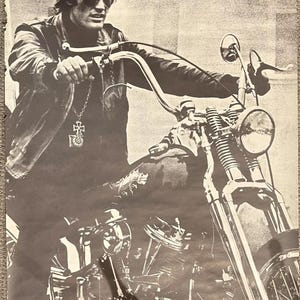 Cartel vintage original Peter Fonda wild Angels Motocicleta Película Memorabilia Pin Up biker chopper