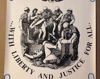 Liberty & Justice For All Original Vintage Poster Statue of Liberty cops NYPD