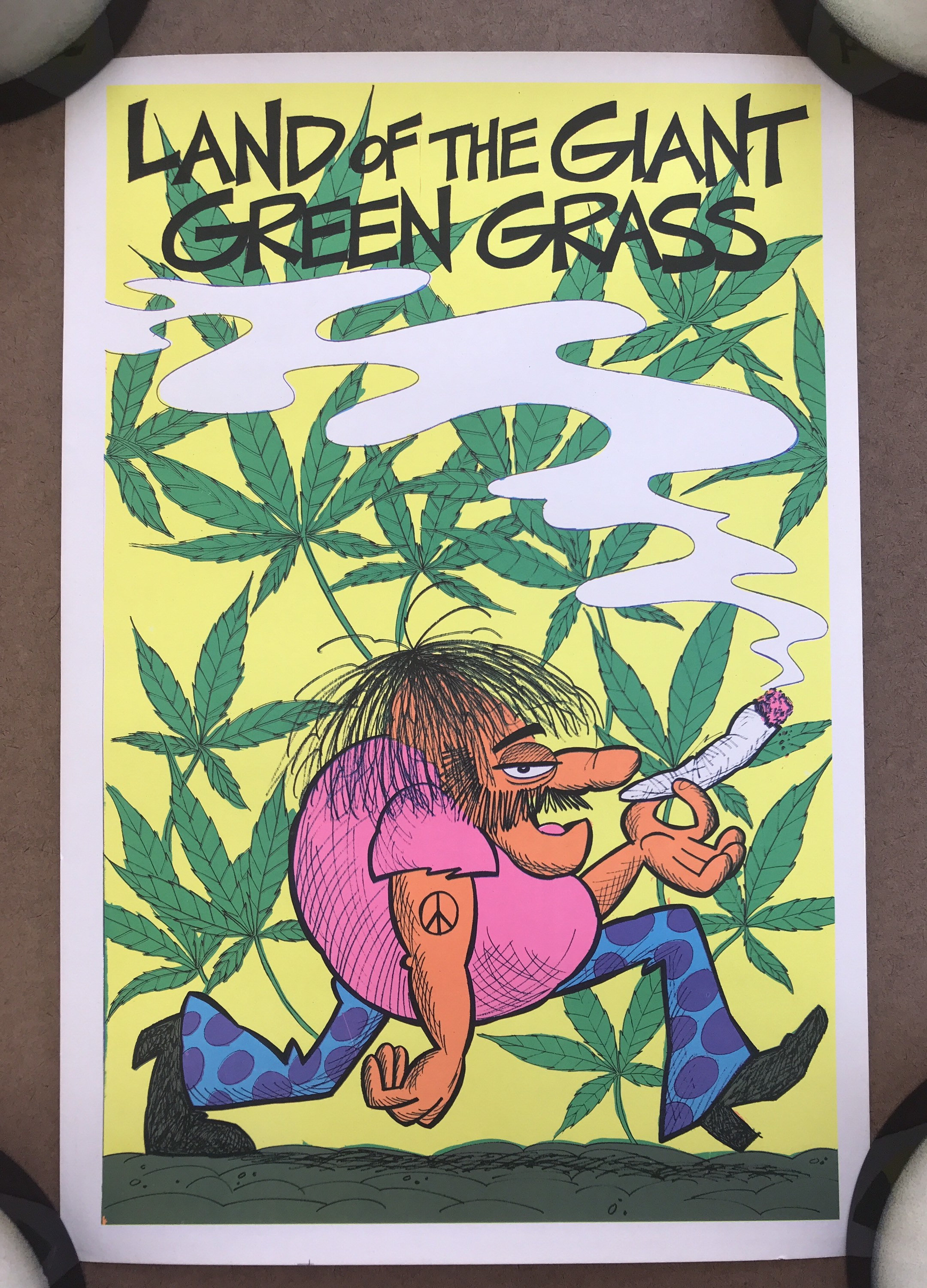 Vintage 1970s 'land of Giant Green Grass' Blacklight Poster - Etsy