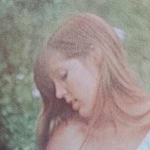 Póster de arte vintage original de la década de 1970 sobre la lactancia materna de madre e hijo al aire libre, rústico, coleccionable, retro, recuerdos de amor maternal