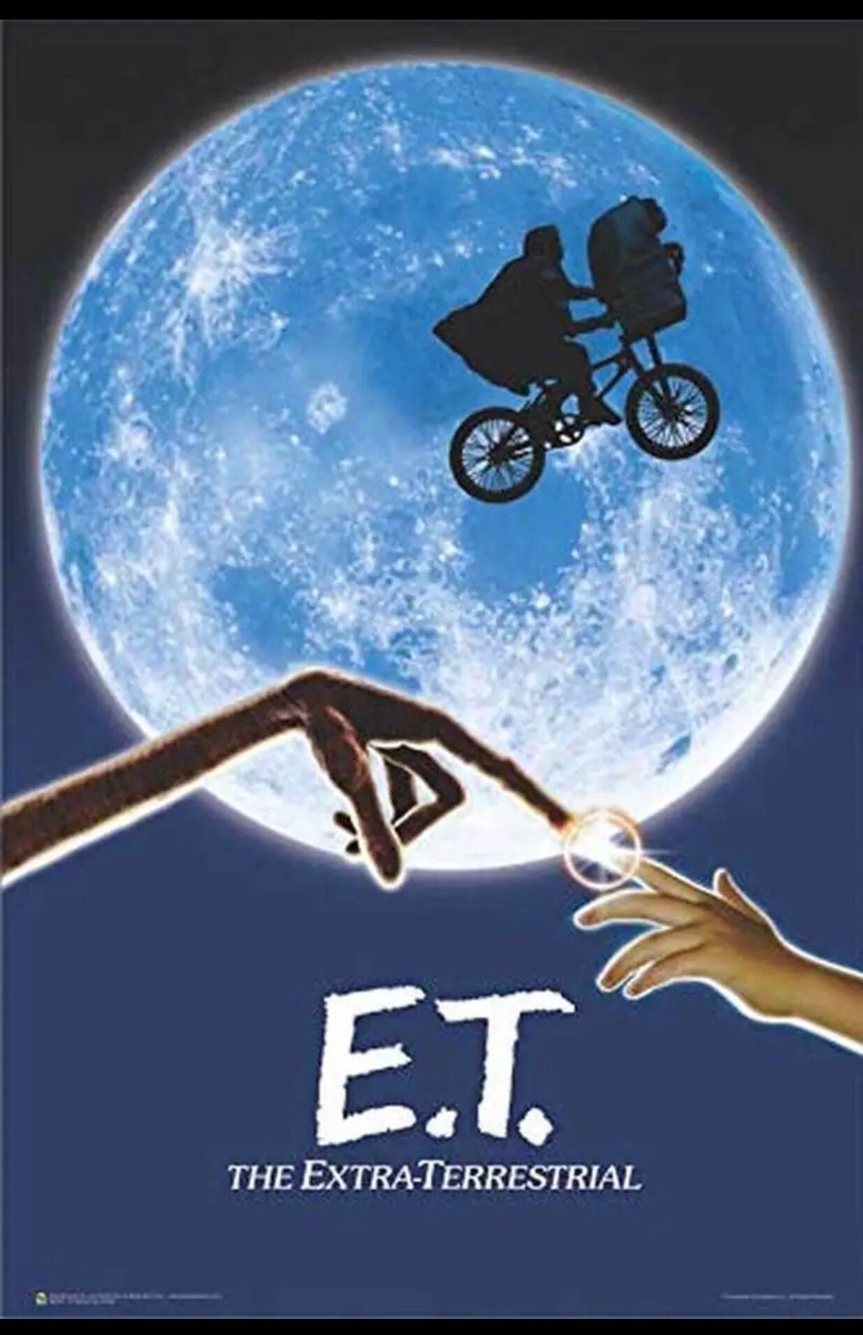 E.T. the Extra-terrestrial Movie Poster Glowing Finger Flying