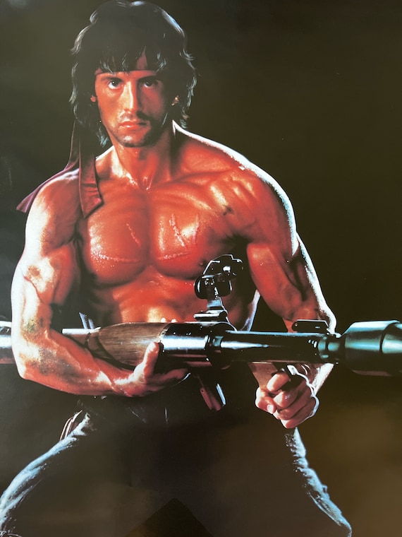ヴィンテージ映画ポスター シルベスター・スタローン ランボー 怒りの