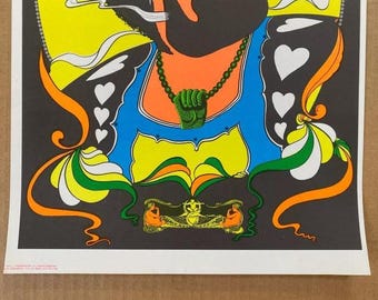 Keep A Puffin Blacklight Poster Vintage Original Zig Zag Afro
