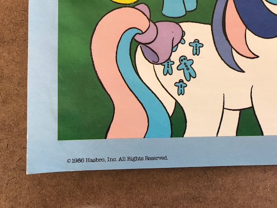Vintage Original 1980s My Little Pony Pinup Poster 1986 Hasbro