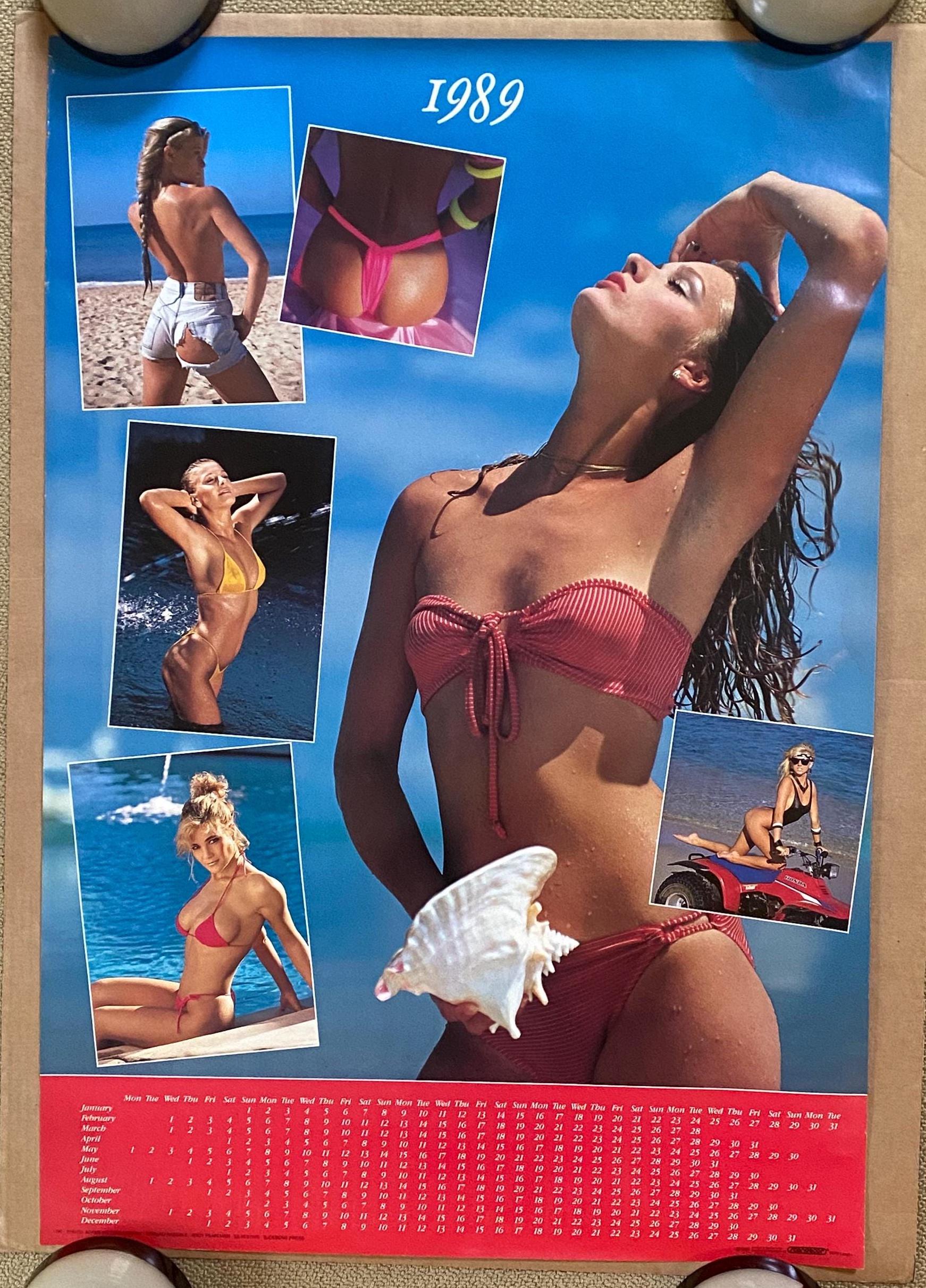 Calendar Girls Collage Sexy Pinup Woman Girl Vintage 1989