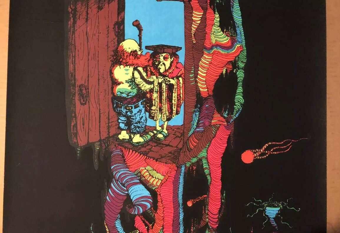 East Meets West Original Vintage Blacklight Poster 1970 Houston