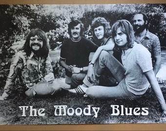 De Moody Blues vintage poster Originele 1970&#39;s Pin-up Groepsfoto Retro