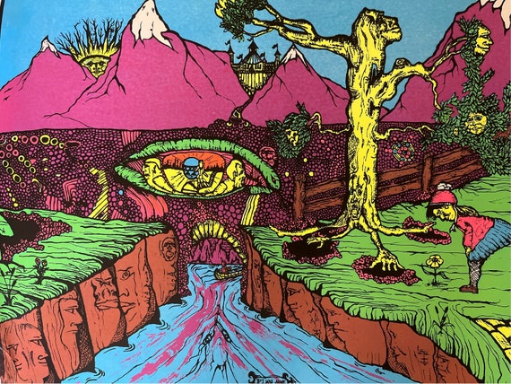 Original Vintage Poster If I Was Alone Blacklight Psychedelic