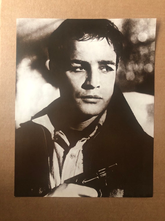 マーロン・ブランド 俳優 映画 セピアプリント ポスター 1970 年代