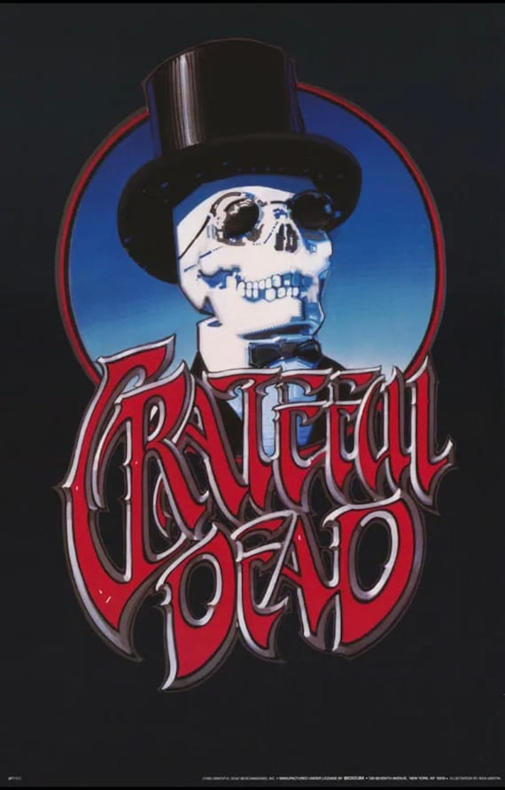 Original Grateful Dead Vintage Poster Music Memorabilia 1990 Top