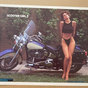 Scooter Girl 3 Harley Davidson Sexy Biker Girl original vintage 1970’s/1980’s poster pinup