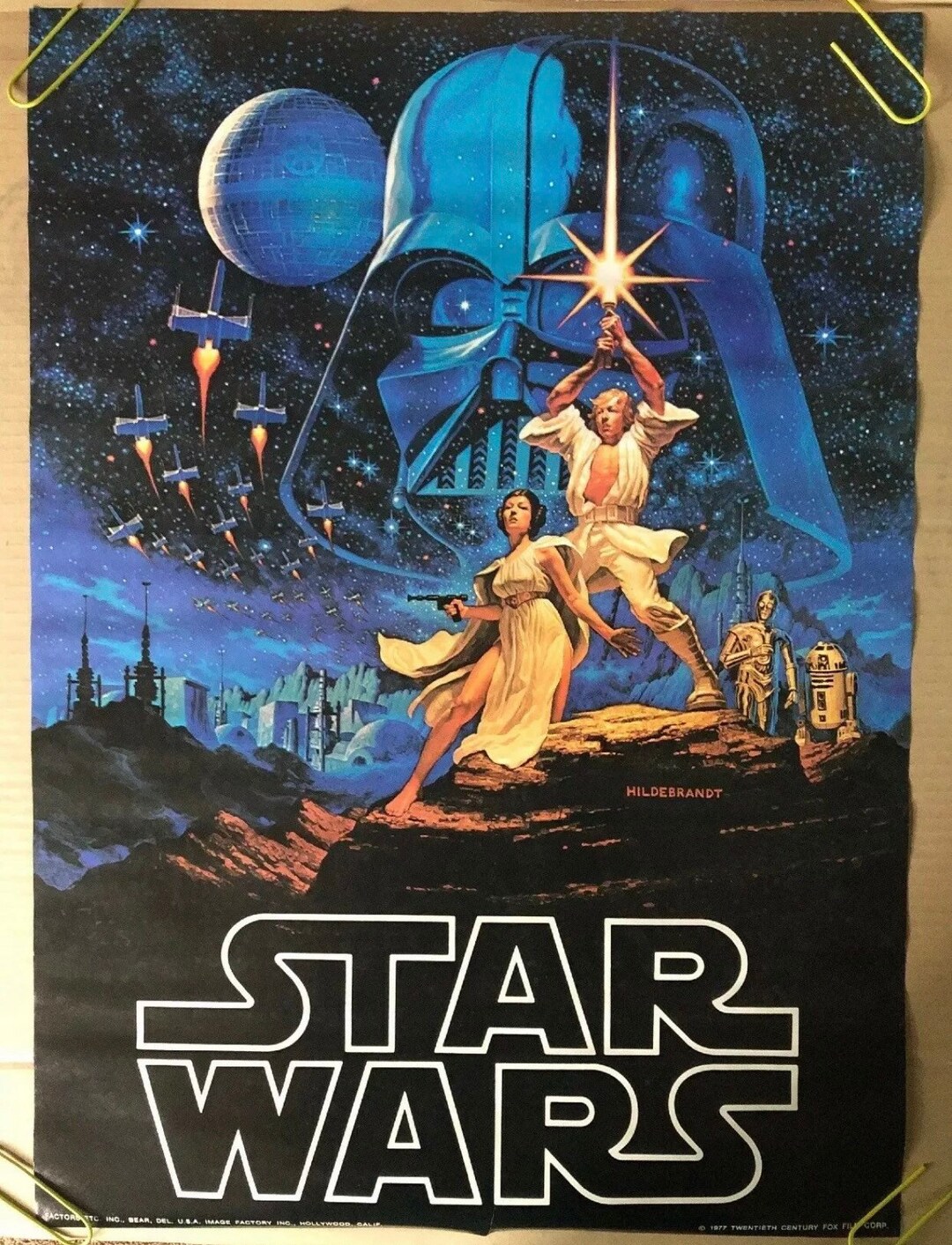 Star Wars Original Vintage Movie Poster Hildebrandt 1977 Factors Fox Film Pin-up - Etsy