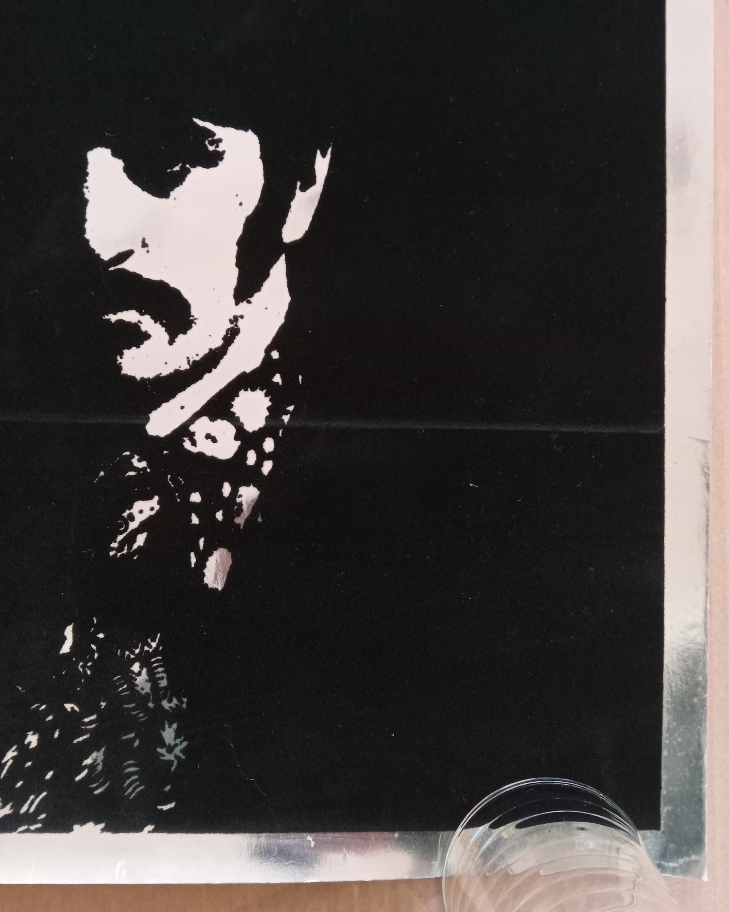 Vintage Original 1970s the Beatles Silver Mylar Black Velvet