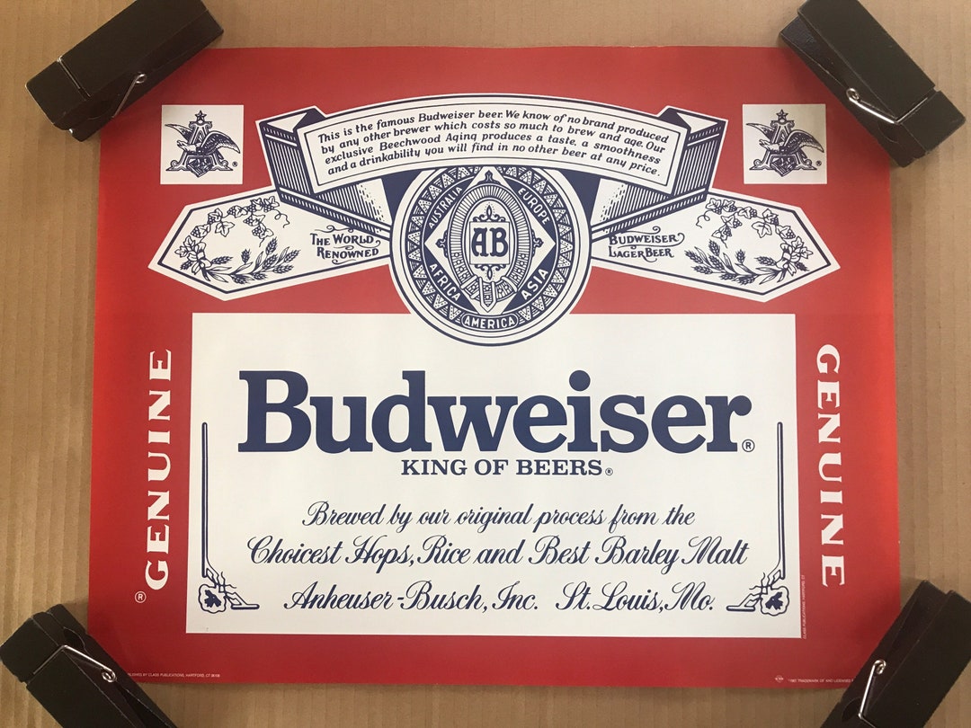 1970〜1980s ヴィンテージBudweiser ビンラベル 10枚セット 1970