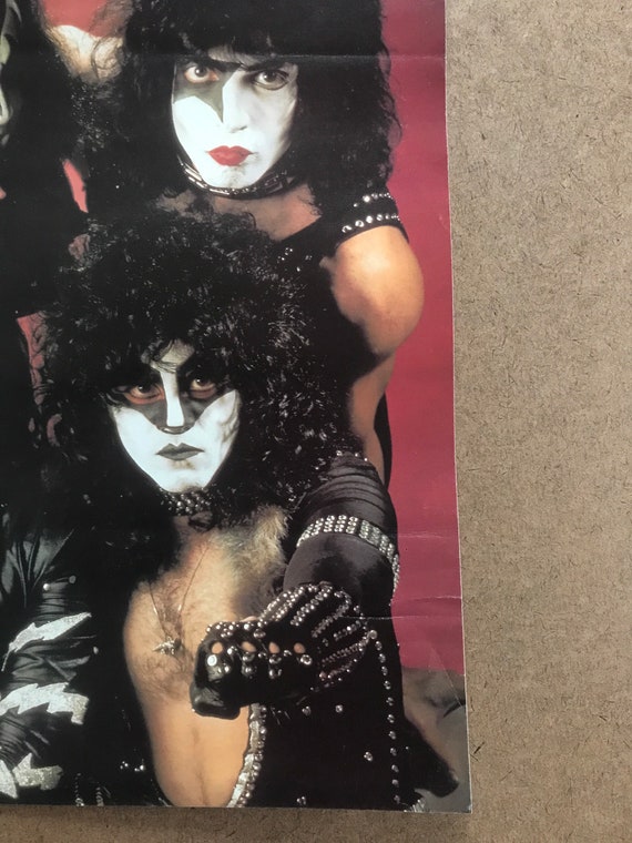 Vintage Original 1980s K.I.S.S Mini Collage Poster KISS Rock Music