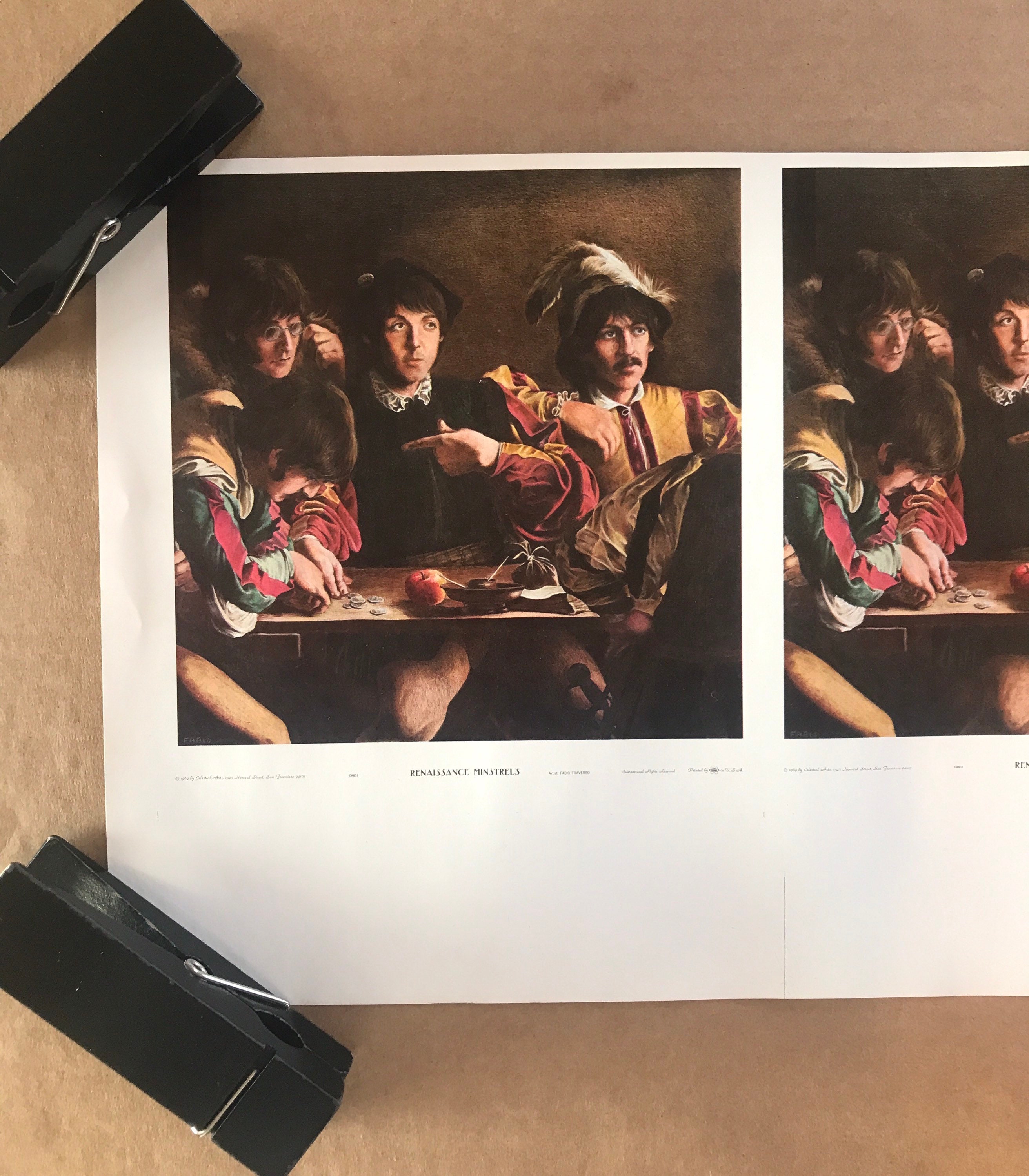 Vintage Original 1969 the Beatles Renaissance Minstrels Poster
