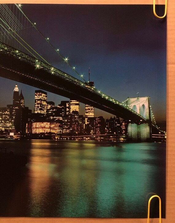 Brooklyn Bridge Poster New York City Cityscape 1980s Skyline NY - Etsy