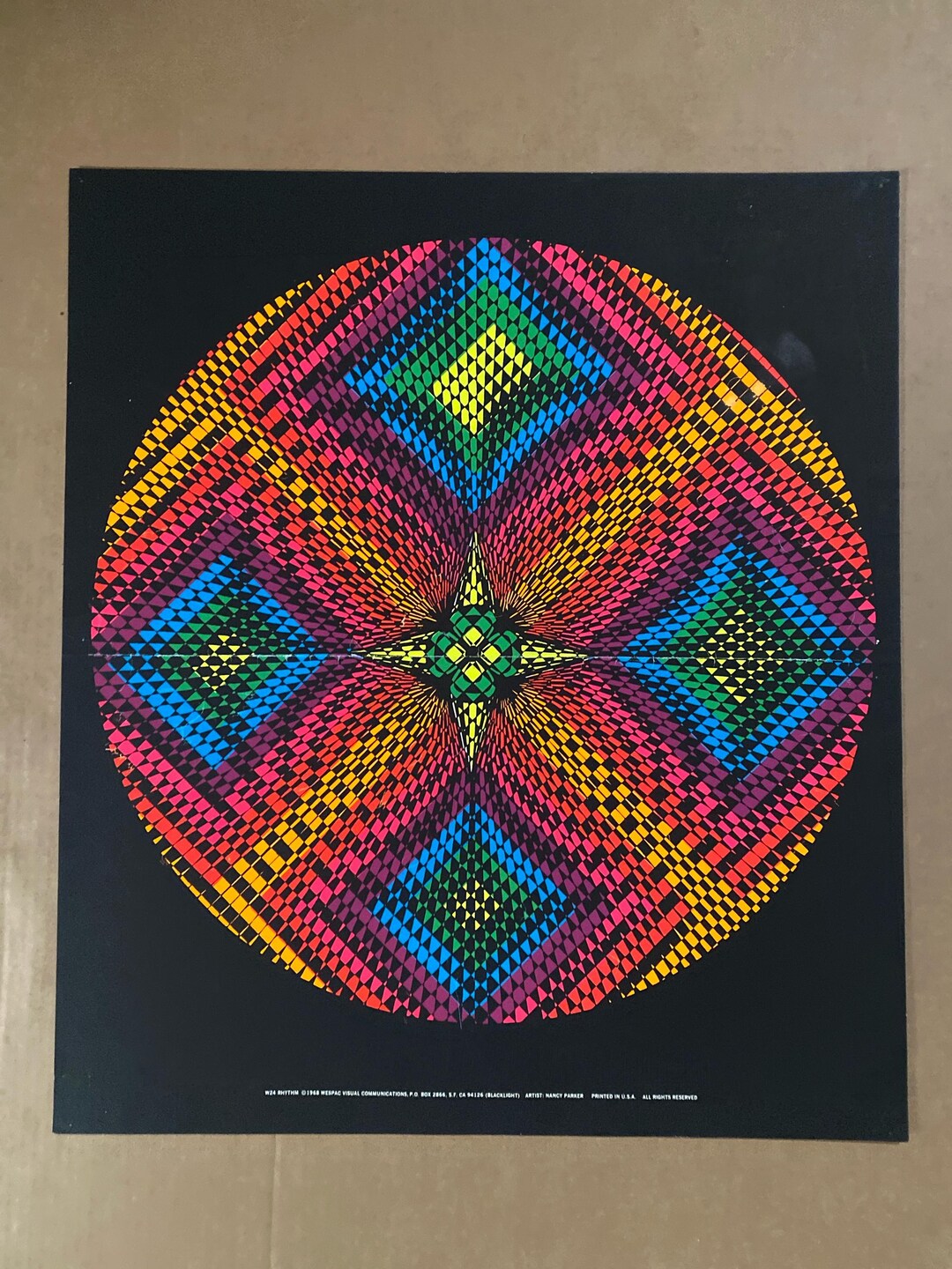 Rhythm Blacklight Poster Vintage Original Wespac Nancy Parker 1968