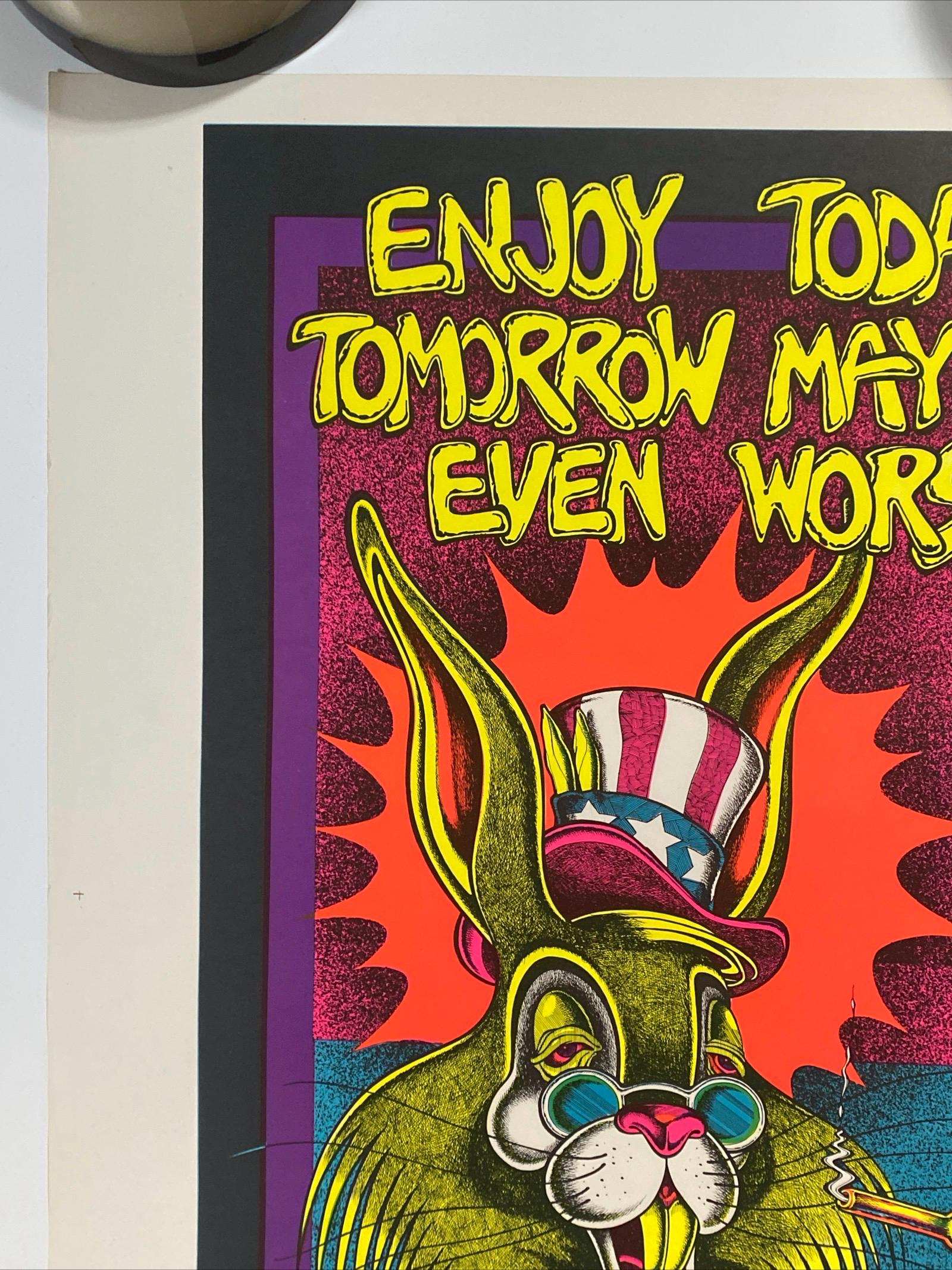 Enjoy Today Blacklight Poster Vintage Original Joe Petagno III
