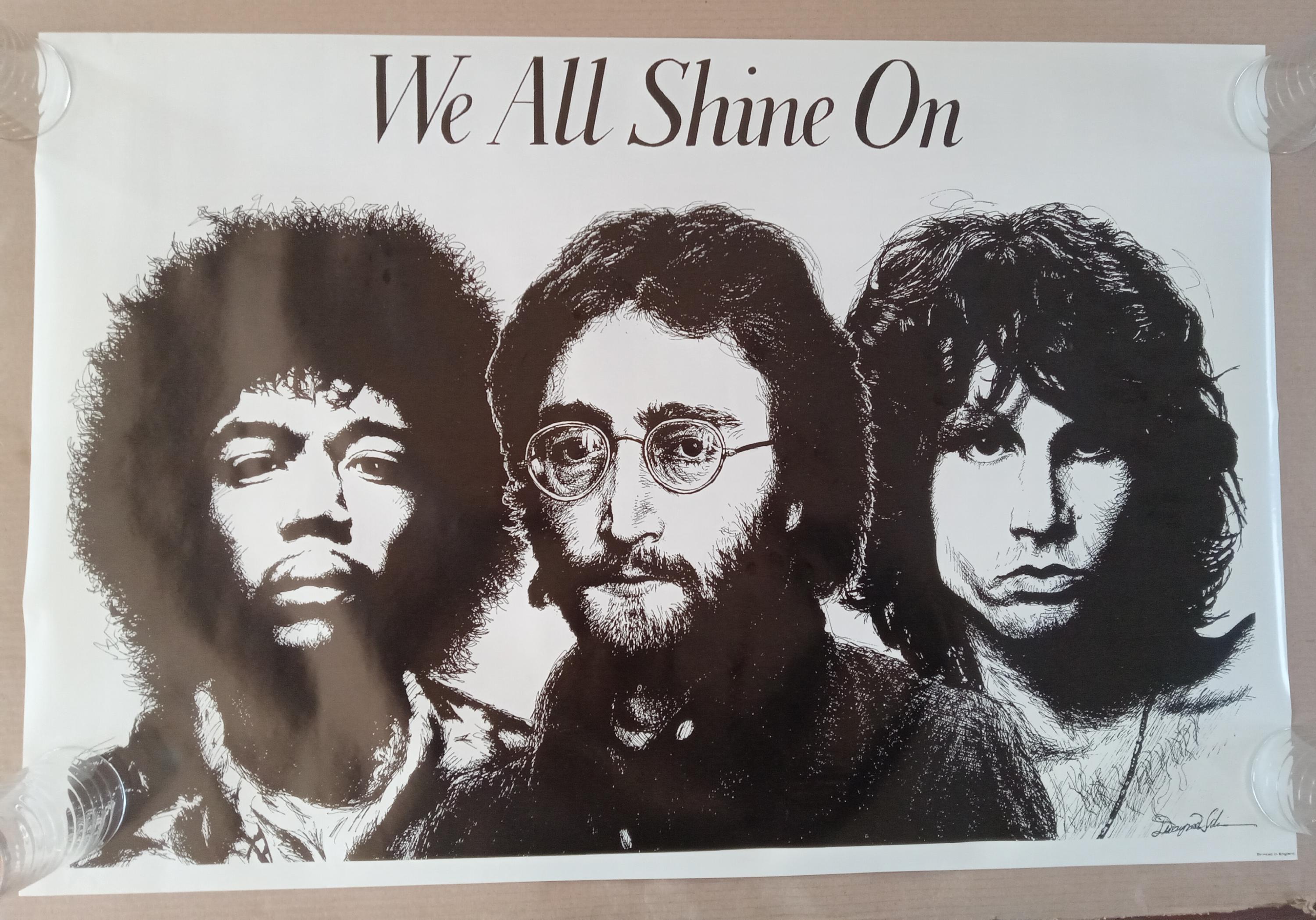 We All Shine on Vintage Poster Hendrix Lennon Morrison 1980s